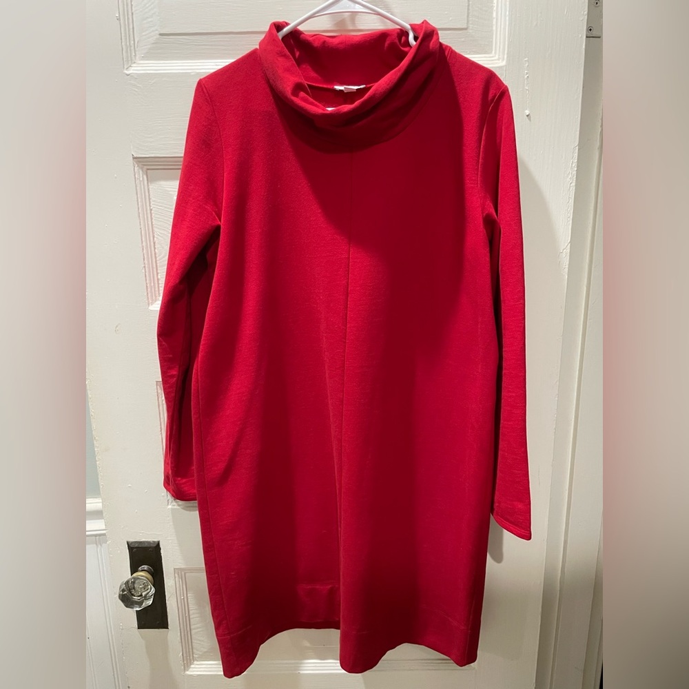 J Jill Pure Jill Dress, Red, Long Sleeve, Size Medium